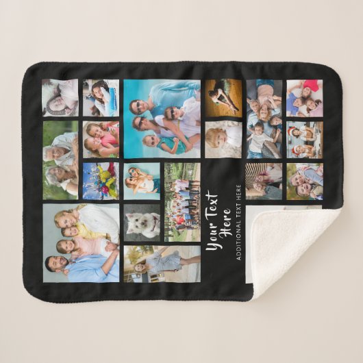 Moderne persoonlijke 19 foto's kleuren uw kleur sherpa deken (Voorkant (horizontaal))
