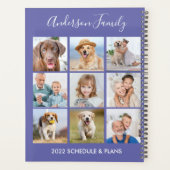 Moderne persoonlijke 9 fotocollage Periwinkle Planner (Achterkant)