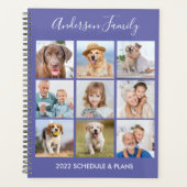 Moderne persoonlijke 9 fotocollage Periwinkle Planner (Voorkant)