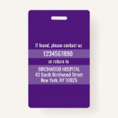 Moderne persoonlijke assistent-ID-Kaart arts Badge (Achterkant)