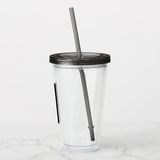 Moderne persoonlijke badmonogram en naam acryl drinkbeker (Links)