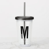 Moderne persoonlijke badmonogram en naam acryl drinkbeker (Voorkant)