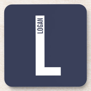 Moderne persoonlijke badmonogram en naam bier onderzetter