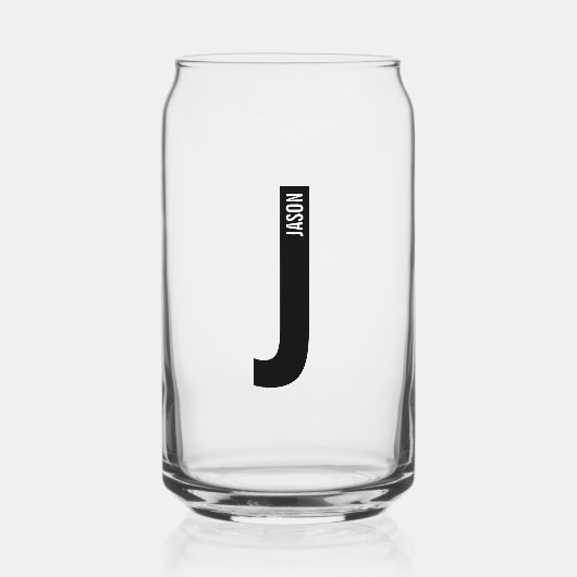 Moderne persoonlijke badmonogram en naam blikvorm glas (Voorkant)