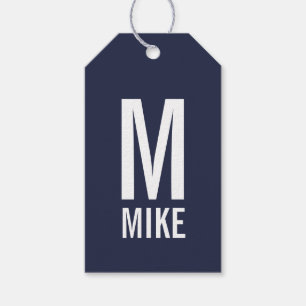 Moderne persoonlijke badmonogram en naam cadeaulabel
