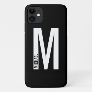 Moderne persoonlijke badmonogram en naam iPhone 11 hoesje