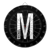 Moderne persoonlijke badmonogram en naam dartbord (Voorkant)