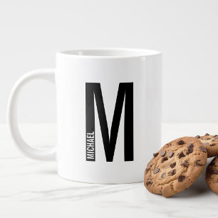 Moderne persoonlijke badmonogram en naam extra grote beker