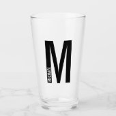 Moderne persoonlijke badmonogram en naam glas (Voorkant)