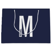 Moderne persoonlijke badmonogram en naam groot cadeauzakje (Voorkant)