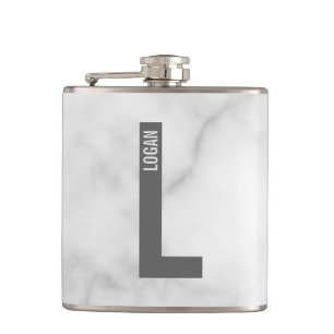 Moderne persoonlijke badmonogram en naam heupfles