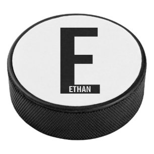 Moderne persoonlijke badmonogram en naam hockey puck