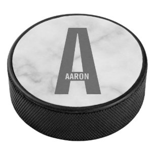 Moderne persoonlijke badmonogram en naam hockey puck