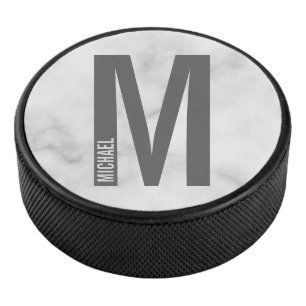 Moderne persoonlijke badmonogram en naam hockey puck