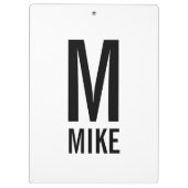 Moderne persoonlijke badmonogram en naam klembord (Achterkant)