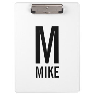 Moderne persoonlijke badmonogram en naam klembord