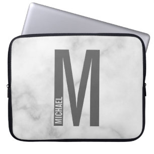 Moderne persoonlijke badmonogram en naam laptop sleeve