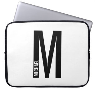 Moderne persoonlijke badmonogram en naam laptop sleeve