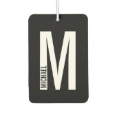 Moderne persoonlijke badmonogram en naam luchtverfrisser (Voorkant)