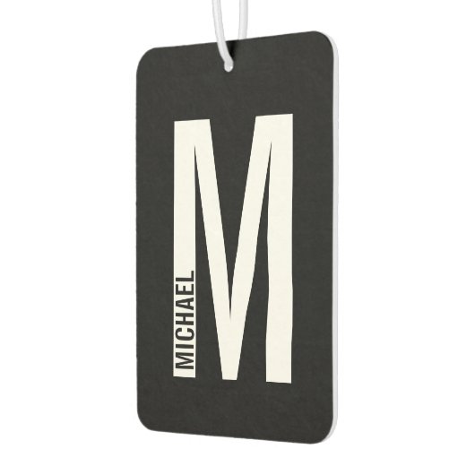 Moderne persoonlijke badmonogram en naam luchtverfrisser (Links)