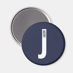 Moderne persoonlijke badmonogram en naam magneet