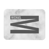 Moderne persoonlijke badmonogram en naam magneet (Horizontaal)