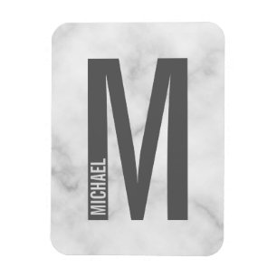 Moderne persoonlijke badmonogram en naam magneet