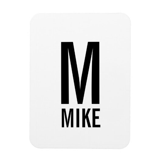 Moderne persoonlijke badmonogram en naam magneet (Verticaal)