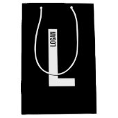 Moderne persoonlijke badmonogram en naam medium cadeauzakje (Voorkant)