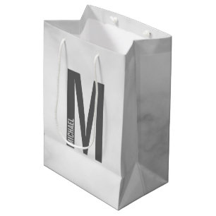 Moderne persoonlijke badmonogram en naam medium cadeauzakje