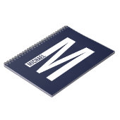 Moderne persoonlijke badmonogram en naam notitieboek (Linkerzijde)