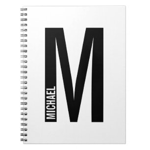 Moderne persoonlijke badmonogram en naam notitieboek