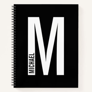 Moderne persoonlijke badmonogram en naam notitieboek