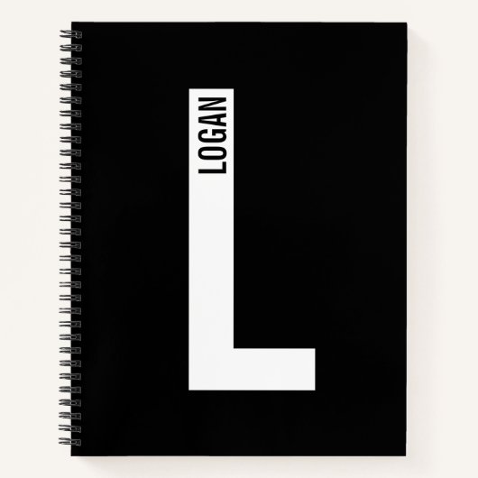 Moderne persoonlijke badmonogram en naam notitieboek (Voorkant)