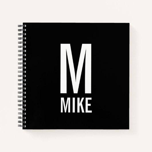 Moderne persoonlijke badmonogram en naam notitieboek (Voorkant)