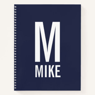 Moderne persoonlijke badmonogram en naam notitieboek