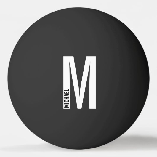 Moderne persoonlijke badmonogram en naam pingpongballen (Voorkant)