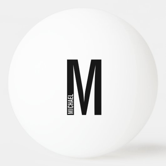 Moderne persoonlijke badmonogram en naam pingpongballen (Voorkant)