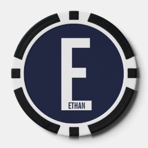Moderne persoonlijke badmonogram en naam poker chips