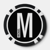 Moderne persoonlijke badmonogram en naam poker chips (Achterkant)