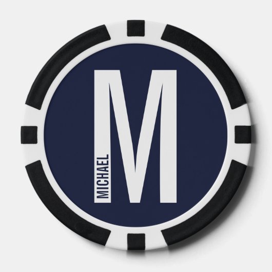 Moderne persoonlijke badmonogram en naam poker chips (Voorkant)