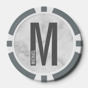 Moderne persoonlijke badmonogram en naam poker chips