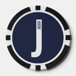 Moderne persoonlijke badmonogram en naam poker chips