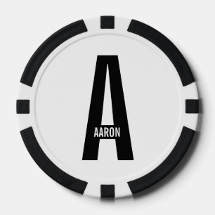 Moderne persoonlijke badmonogram en naam poker chips