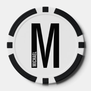 Moderne persoonlijke badmonogram en naam poker chips