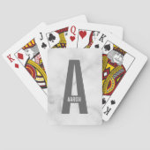 Moderne persoonlijke badmonogram en naam pokerkaarten (Achterkant)