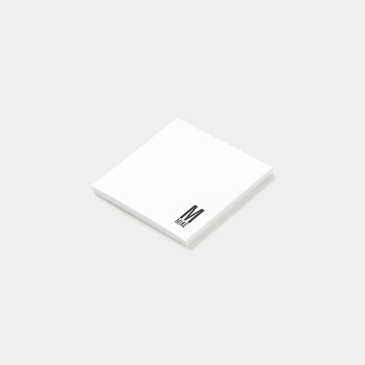 Moderne persoonlijke badmonogram en naam post-it® notes (Schuin)