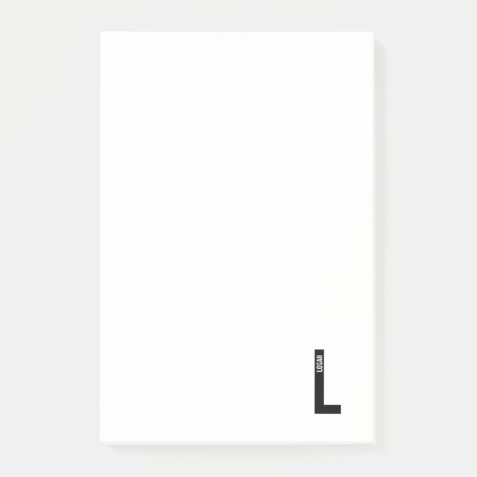 Moderne persoonlijke badmonogram en naam post-it® notes (Voorkant)