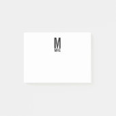 Moderne persoonlijke badmonogram en naam post-it® notes (Voorkant)