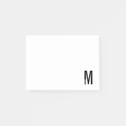 Moderne persoonlijke badmonogram en naam post-it® notes (Voorkant)